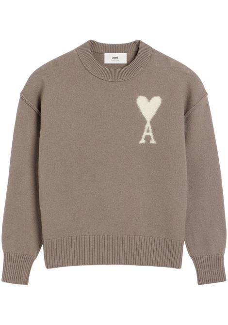 Maglione Ami de Coeur in grigio Ami paris - unisex AMI PARIS | UKS090KN00900957